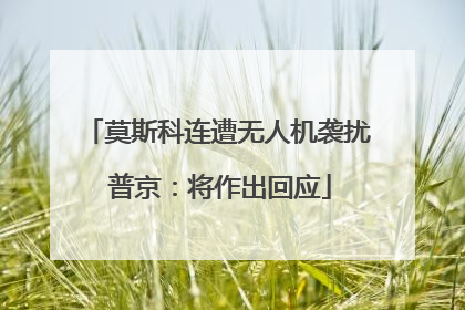 莫斯科连遭无人机袭扰 普京：将作出回应