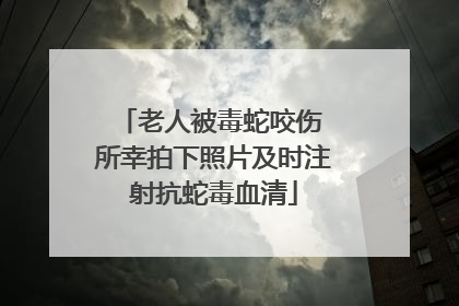 老人被毒蛇咬伤 所幸拍下照片及时注射抗蛇毒血清
