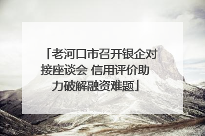 老河口市召开银企对接座谈会 信用评价助力破解融资难题