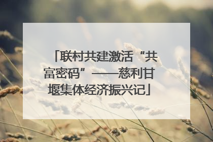 联村共建激活“共富密码”——慈利甘堰集体经济振兴记