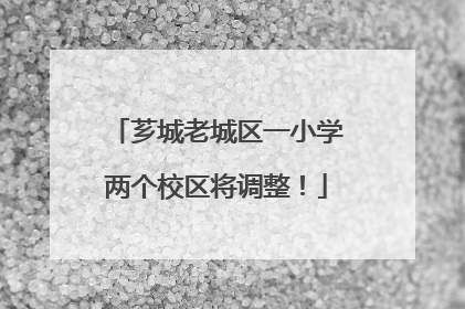 芗城老城区一小学两个校区将调整！