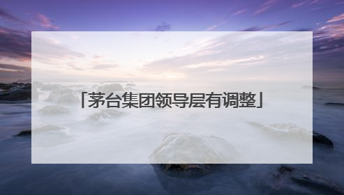 茅台集团领导层有调整
