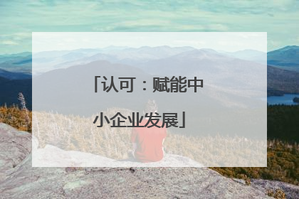 认可：赋能中小企业发展