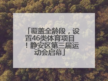 覆盖全龄段，设置46类体育项目！静安区第三届运动会启幕