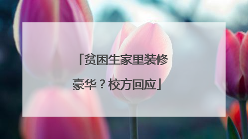 贫困生家里装修豪华？校方回应
