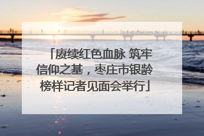 赓续红色血脉 筑牢信仰之基，枣庄市银龄榜样记者见面会举行