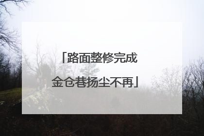 路面整修完成 金仓巷扬尘不再
