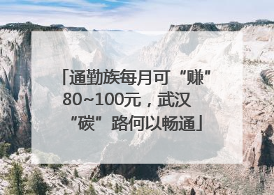 通勤族每月可“赚”80~100元，武汉“碳”路何以畅通