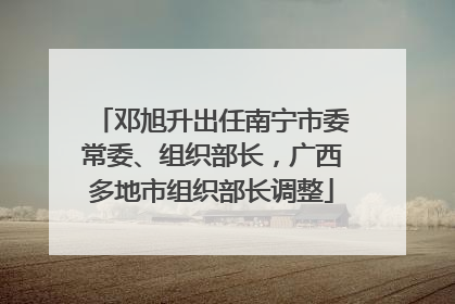 邓旭升出任南宁市委常委、组织部长，广西多地市组织部长调整