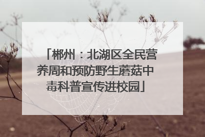 郴州：北湖区全民营养周和预防野生蘑菇中毒科普宣传进校园