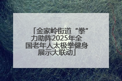金家岭街道“拳”力助阵2025年全国老年人太极拳健身展示大联动