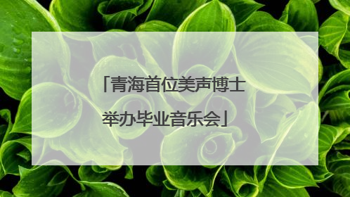 青海首位美声博士举办毕业音乐会