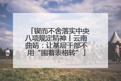 锲而不舍落实中央八项规定精神丨云南曲靖：让基层干部不用“围着表格转”