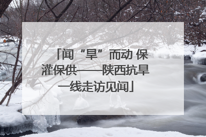 闻“旱”而动 保灌保供——陕西抗旱一线走访见闻