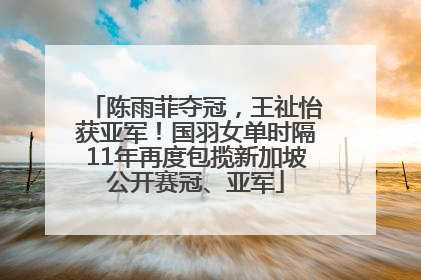 陈雨菲夺冠，王祉怡获亚军！国羽女单时隔11年再度包揽新加坡公开赛冠、亚军