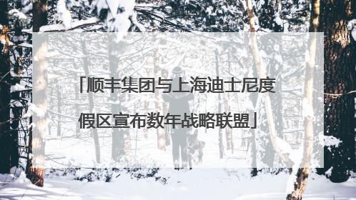 顺丰集团与上海迪士尼度假区宣布数年战略联盟