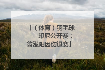 （体育）羽毛球——印尼公开赛：翁泓阳因伤退赛