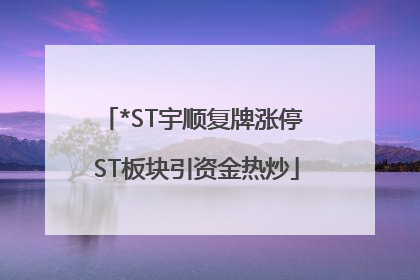 *ST宇顺复牌涨停 ST板块引资金热炒