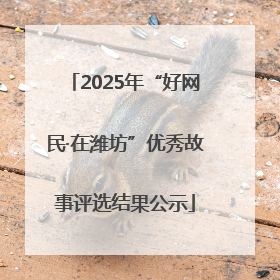 2025年“好网民·在潍坊”优秀故事评选结果公示