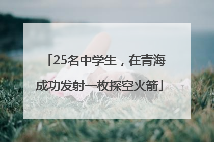 25名中学生，在青海成功发射一枚探空火箭