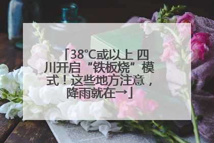 38℃或以上 四川开启“铁板烧”模式！这些地方注意，降雨就在→