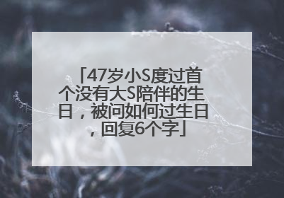 47岁小S度过首个没有大S陪伴的生日，被问如何过生日，回复6个字