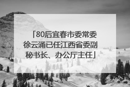 80后宜春市委常委徐云涌已任江西省委副秘书长、办公厅主任